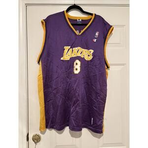 Men's XXL Kobe Bryant 8 Lakers purple vented nba jersey #1409